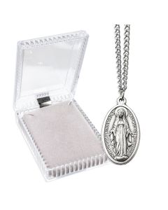 Miraculous Medal on an 24" Chain, Boxed