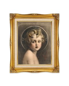 8"x10" Chambers: Light of The World Textured Art in a 12"x14" Ornate Antiqued Gold Frame with Inner Linen Border 