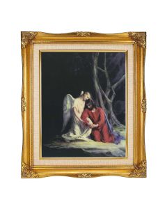 8"x10" Bloch: Agony in the Garden Textured Art in a 12"x14" Ornate Antiqued Gold Frame with Inner Linen Border 