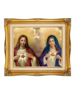 8"x10" The S.H. Textured Art in a 12"x14" Ornate Antiqued Gold Frame with Inner Linen Border