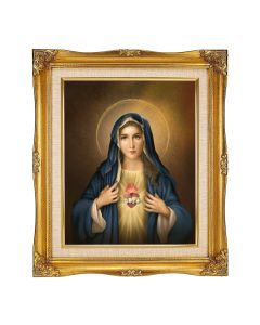8"x10" IHM Textured Art in a 12"x14" Ornate Antiqued Gold Frame with Inner Linen Border 