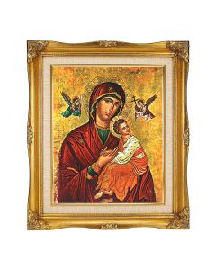 8"x10" O.L. of Passion Textured Art in a 12"x14" Ornate Antiqued Gold Frame with Inner Linen Border