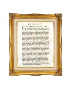 8"x10" Desiderata Textured Art in a 12"x14" Ornate Antiqued Gold Frame with Inner Linen Border
