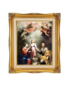 8"x10" Heavenly and Earthly Trinities Textured Art in a 12"x14" Ornate Antiqued Gold Frame with Inner Linen Border 