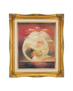 8"x10" Segura: The Trinity Textured Art in a 12"x14" Ornate Antiqued Gold Frame with Inner Linen Border