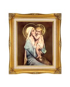 8"x10" Chambers: Queen of Mothers Textured Art in a 12"x14" Ornate Antiqued Gold Frame with Inner Linen Border 
