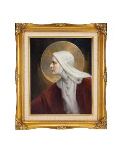 8"x10" Chambers: The Saint Textured Art in a 12"x14" Ornate Antiqued Gold Frame with Inner Linen Border 