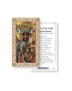 Prayer to Our Lady of Czestochowa Holy Card