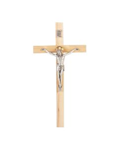 9" Oak Cross with Antique Silver Tone Salerni Corpus