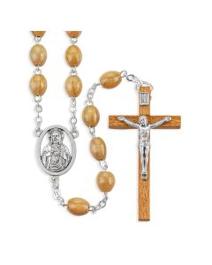 Genuine Olive Wood Bead Rosary