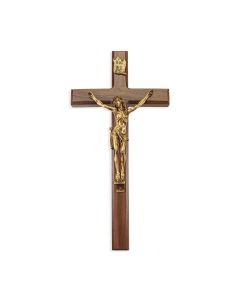 15" Walnut Cross with Gold Tone Corpus
