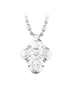 1 " Four Way Aluminum Medal on Chain. Boxed