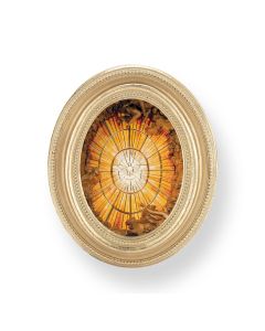 3 1/2" x 4 1/2" Gold Oval Frame with a Holy Spirit Print-P65