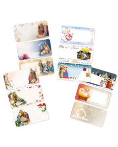 3 1/8" x 1 1/2" 12 Assorted Adhesive Christmas Gift Tags