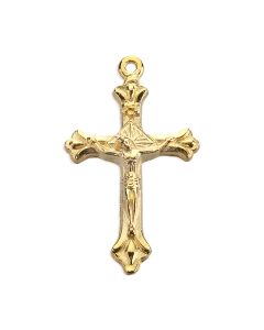 1" Flared Tipped Gold Tone Crucifix