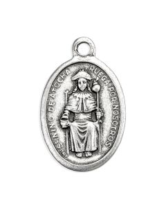 1" Oval Antiqued Silver Oxidized Atocha Nino Medal