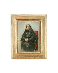 3 3/4" x 4 1/2" Gold Frame with a Mother Cabrini Print-P65