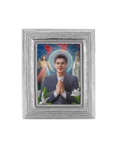 3 3/4" X 4 1/2' Silver Frame with a Carlo Acutis Print-P65