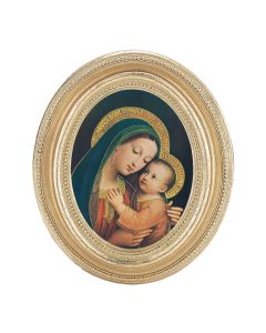 3 1/2" x 4 1/2" Gold Oval Frame with an O.L. of Good Counsel Print-P65