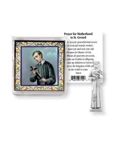 Saint Gerard Pocket Statue with Holy Card in a Clear Pouch-P65