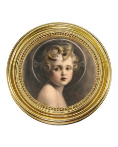 5 1/4" x 5 1/4"  Gold-Leaf Photo Frame with Chambers: Light of the World Print