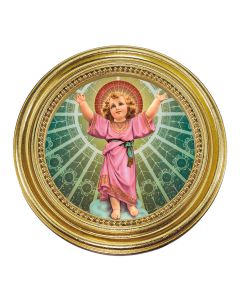 5 1/4" x 5 1/4" Gold-Leaf Photo Frame with Divino Nino Print