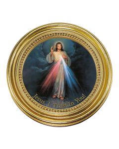 5 1/4" x 5 1/4" Gold-Leaf Photo Frame with Divine Mercy Print