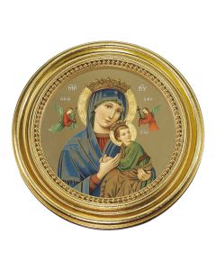5 1/4" x 5 1/4" Gold-Leaf Photo Frame with O.L. of Perpetual Help Print