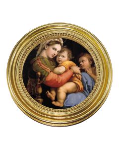 5 1/4" x 5 1/4" Gold-Leaf Photo Frame with Raphael: Madonna of the Chair Print