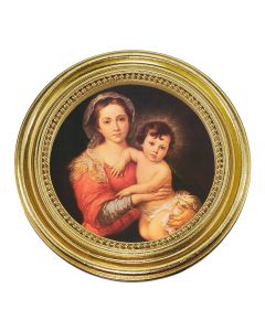 5 1/4" x 5 1/4" Gold-Leaf Photo Frame with Murillo: Madonna and Child Print