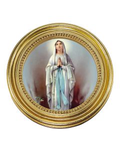 5 1/4" x 5 1/4" Gold-Leaf Photo Frame with O.L. of Lourdes Print