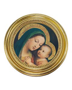 5 1/4" x 5 1/4" Gold-Leaf Photo Frame with O.L. of Good Counsel Print