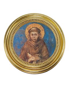 5 1/4" x 5 1/4" Gold-Leaf Photo Frame with Cimabue: Saint Francis Print