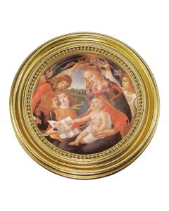 5 1/4" x 5 1/4" Gold-Leaf Photo Frame with Boticelli: Madonna of the Magnificat Print