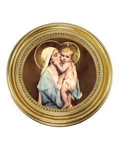 5 1/4" x 5 1/4" Gold-Leaf Photo Frame with Chambers: Queen of Mothers Print