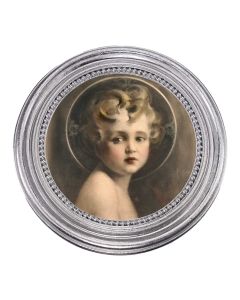 5 1/4" x 5 1/4"  Silver-Leaf Photo Frame with Chambers: Light of the World Print