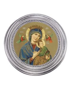 5 1/4" x 5 1/4" Silver-Leaf Photo Frame with O.L. of Perpetual Help Print