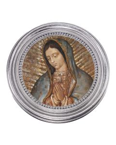 5 1/4" x 5 1/4" Silver-Leaf Photo Frame with O.L. of Guadalupe Print
