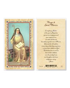 St Monica Prayer - Biography Laminated Holy Card. Inc. of 25
