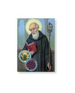 2" x 3" Saint Benedict Magnetic Laminated Plaque
