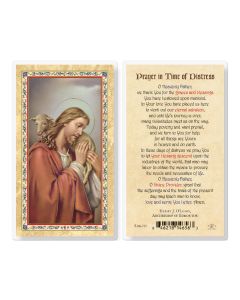 Prayer-Time of Distress Laminated Holy Card. Inc. of 25