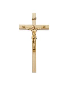 10" Oak Cross with Museum Gold Antiqued Corpus
