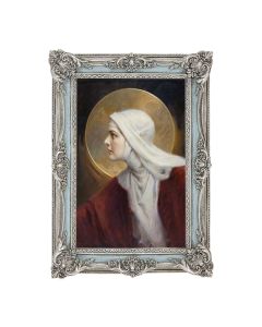 5 1/8" x 7 1/4" Antiqued Powder Blue and Silver  Frame with Chambers: The Saint Print- P65