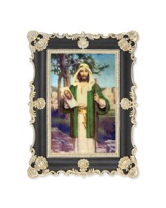 6" x 8" Antiqued Black and Gold Photo Frame with CHAMBERS: St. Jude Print-P65