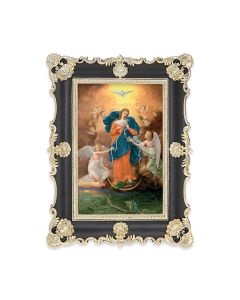 6" x 8"  Antiqued Black and Gold Photo Frame with O.L. Untier of Knots Print-P65