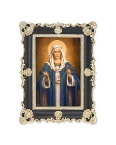 6" x 8" Antiqued Black and Gold Photo Frame with CHAMBERS: Madonna of The Rosary Print-P65