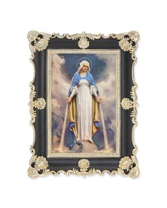 6" x 8" Antiqued Black and Gold Photo Frame with Chambers: Our Lady of Grace Print-P65