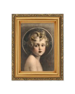 5.5" x 7" Antique Gold Frame with a Light of the World Print