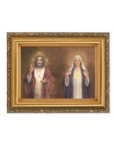 4 1/2" x 5 1/2" Chambers: SHJ and IHM Print in a 5 1/2" x 7" Antique Gold Frame