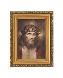 4 1/2" x 5 1/2" CHAMBERS: Ecco Homo Print in a 5 1/2" x 7" Antique Gold Frame 